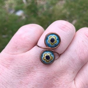 Millefiori glass ring